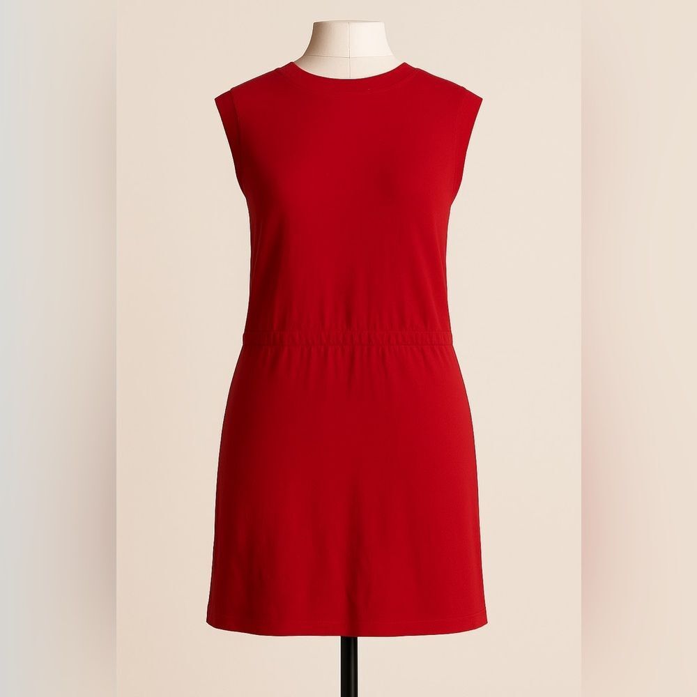 Current/Elliott Red Sleeveless Drawstring Mini Dress - Picture 2 of 2